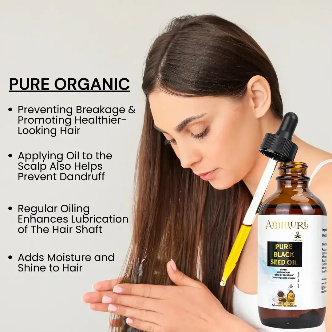 Pure Organic Black Seed Oil | Cold-Pressed Nigella Sativa for Skin, Hair & Wellness – Ammuri Beauty-2